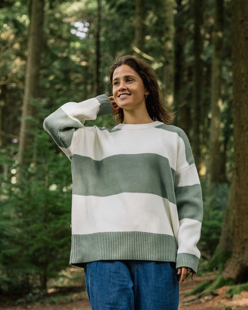Zworki Passenger Moments Oversized Organic Bawełniane Knit Damskie Paski | Polska-TUHVPI286