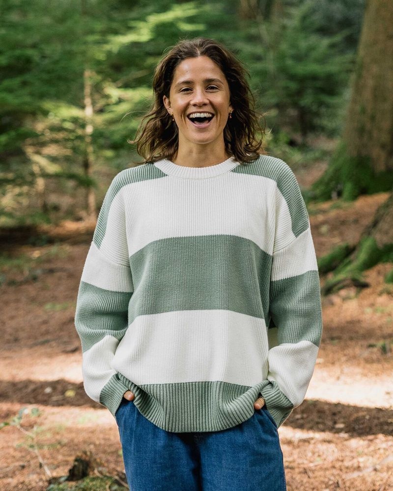 Zworki Passenger Moments Oversized Organic Bawełniane Knit Damskie Paski | Polska-TUHVPI286