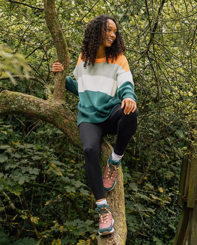 Zworki Passenger Moments Oversized Organic Bawełniane Knit Damskie Paski | Polska-TOSDKC392