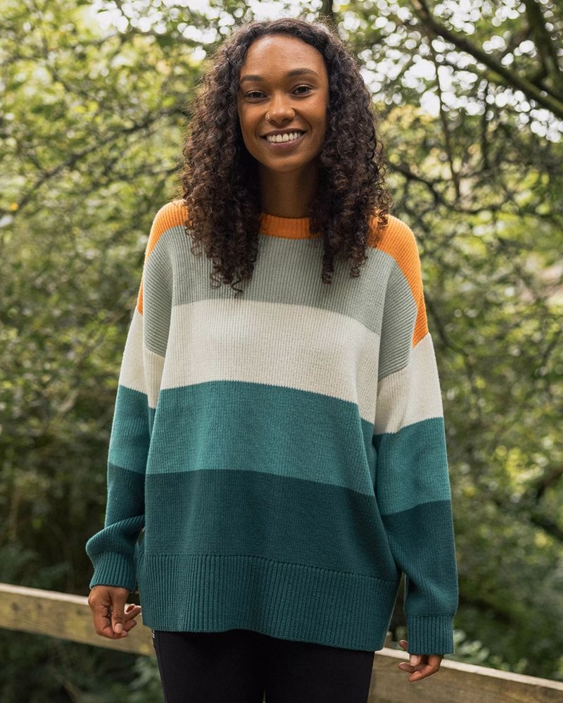 Zworki Passenger Moments Oversized Organic Bawełniane Knit Damskie Paski | Polska-TOSDKC392