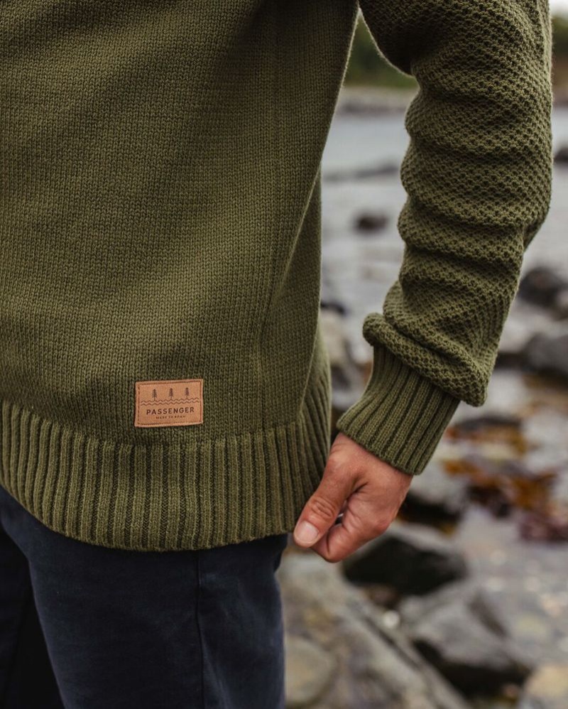 Zworki Passenger Swell Trykotowy Męskie Khaki | Polska-BTYWCJ367